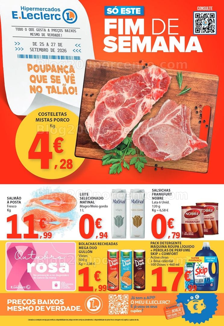 Antevisão Folheto E-LECLERC Promoções Fim de Semana - 25 a 27 setembro